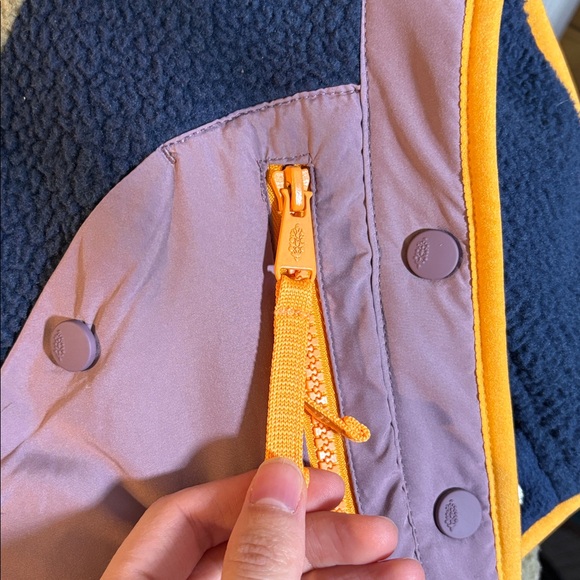 Free People New Hit The Slopes Fleece Colorblock Pullover in Midnight Navy XL - Picture 6 of 7